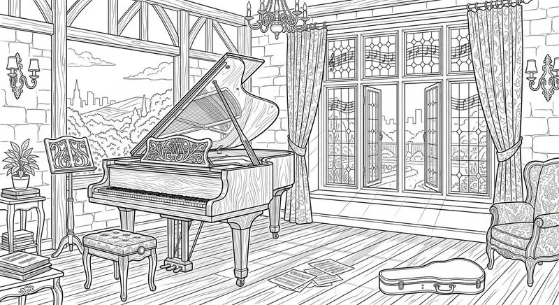 Musicinspired Coloring Illustrations