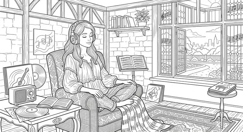 Musicinspired Coloring Illustrations