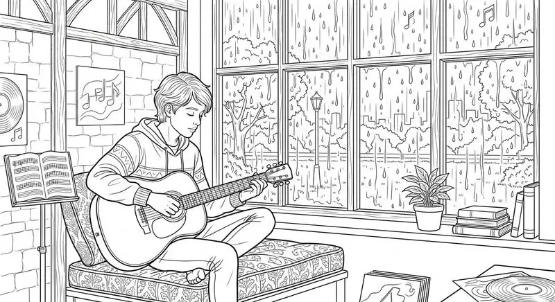 Musicinspired Coloring Illustrations