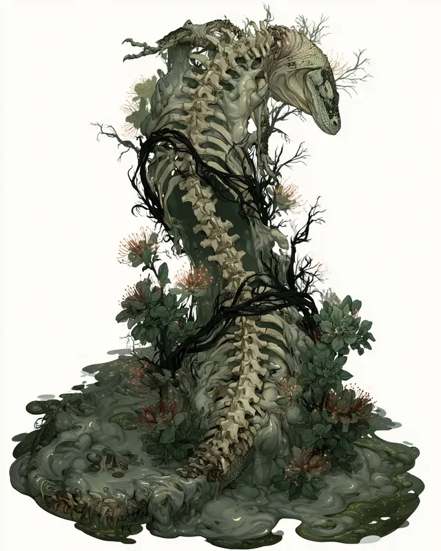 Dark Fantasy Animal Skeletal Vectorprints