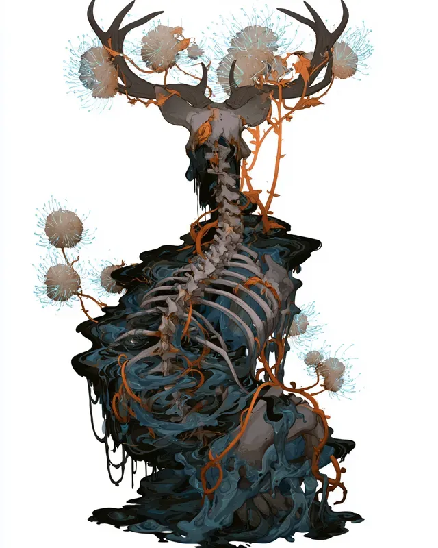 Dark Fantasy Animal Skeletal Vectorprints