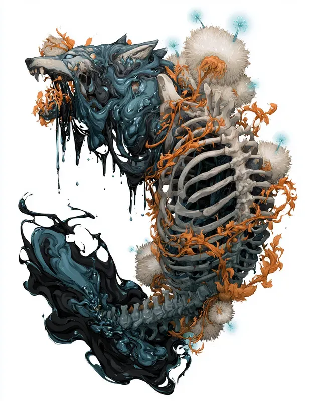 Dark Fantasy Animal Skeletal Vectorprints