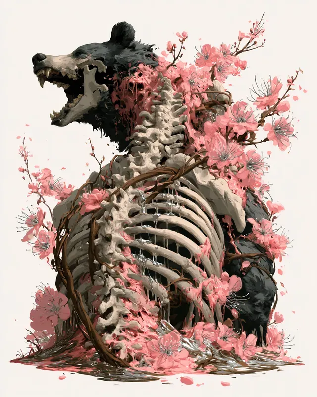 Dark Fantasy Animal Skeletal Vectorprints