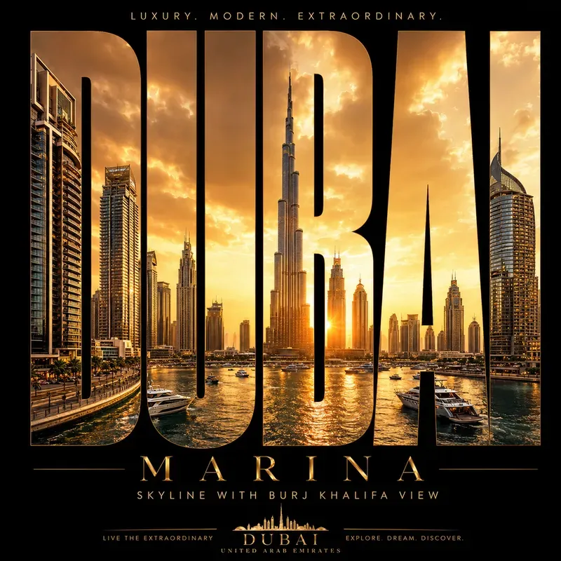 Global Skyline Typography Panels