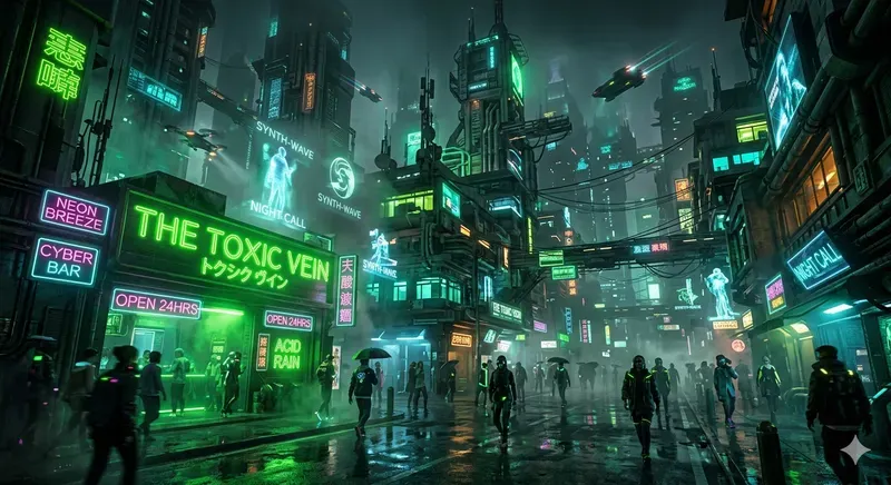 Neon Cyberpunk City Scenes