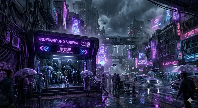Neon Cyberpunk City Scenes