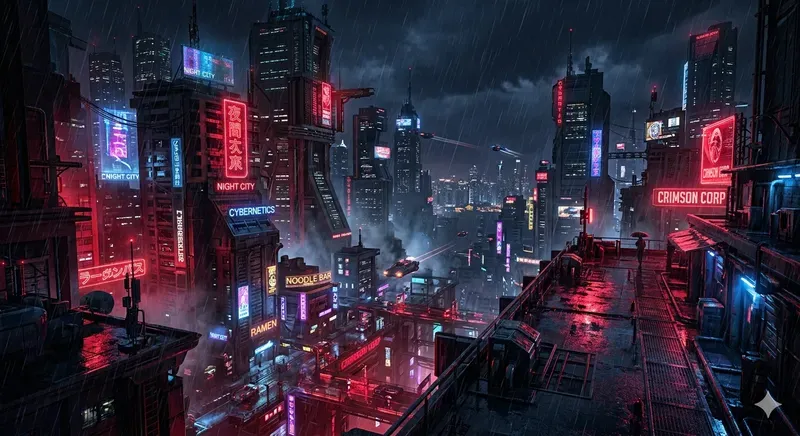 Neon Cyberpunk City Scenes
