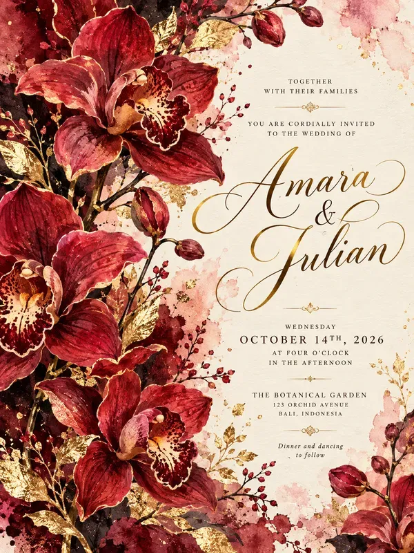 Luxury Moody Autumn Wedding Invitations