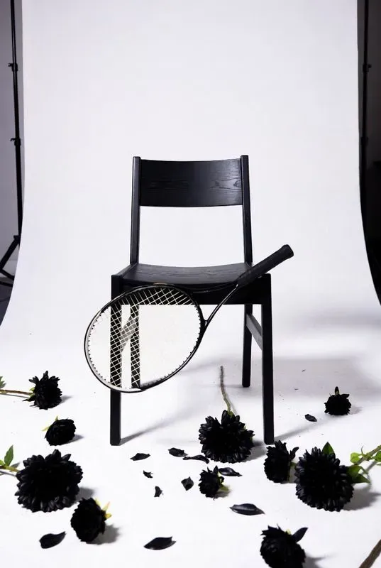 Dark Wood Chairs With Black Florals