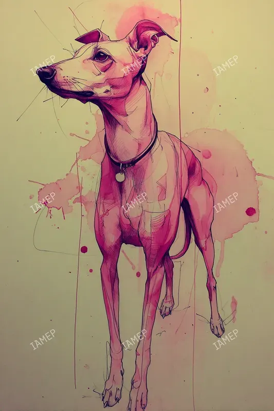 Red Ink Wash Portrait Illustrations