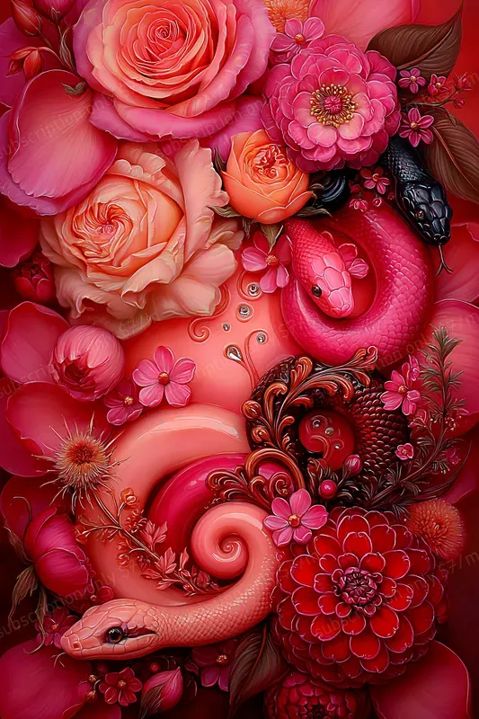 Crimson Surreal Object Scenes