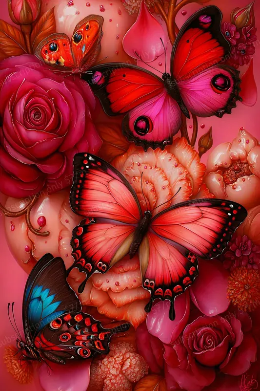 Crimson Surreal Object Scenes