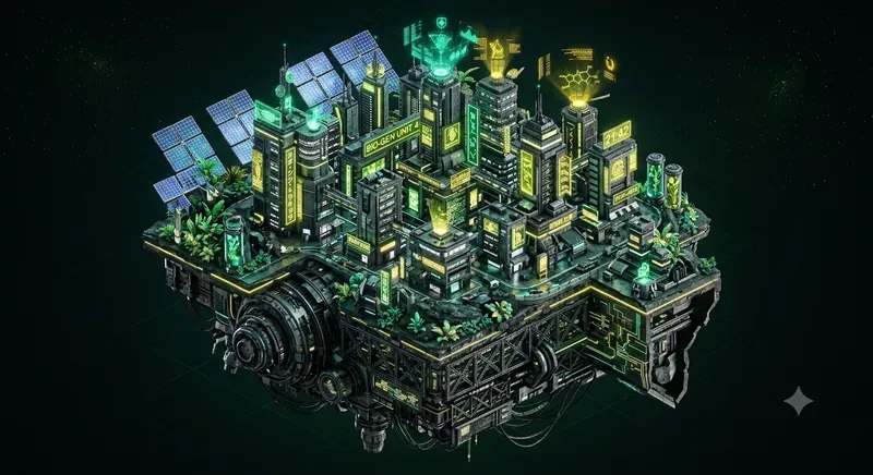Isometric Scifi Floating Islands