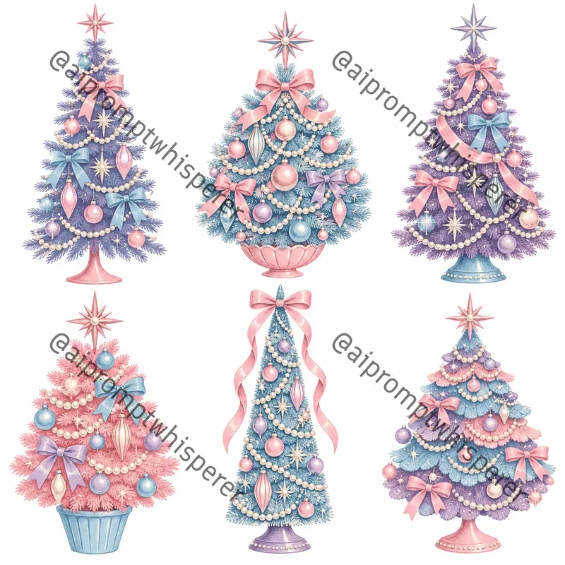 Retro Christmas Tree Clipart Sheets Etsy