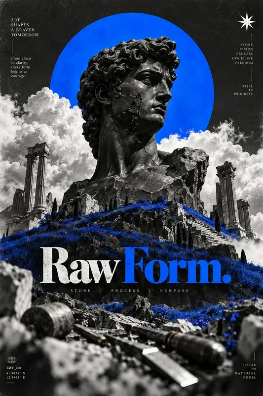 Surreal Monochrome Accent Posters
