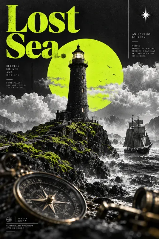 Surreal Monochrome Accent Posters
