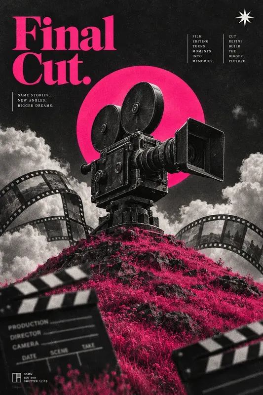 Surreal Monochrome Accent Posters