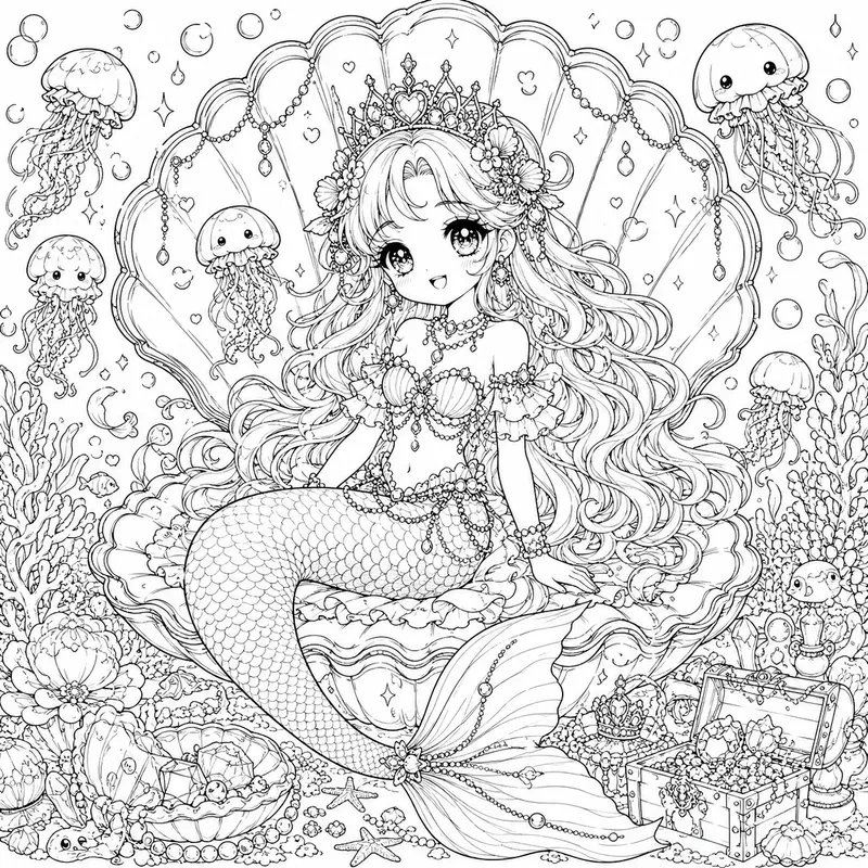 Kawaii Fantasy Line Art Dreams