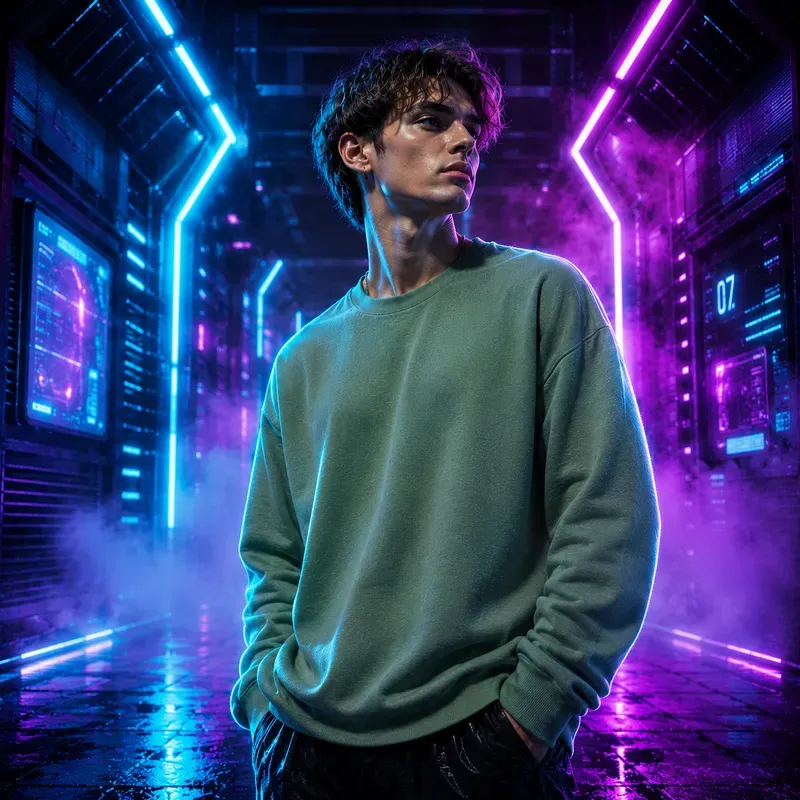 Cyberpunk Neon Apparel Model Mockups