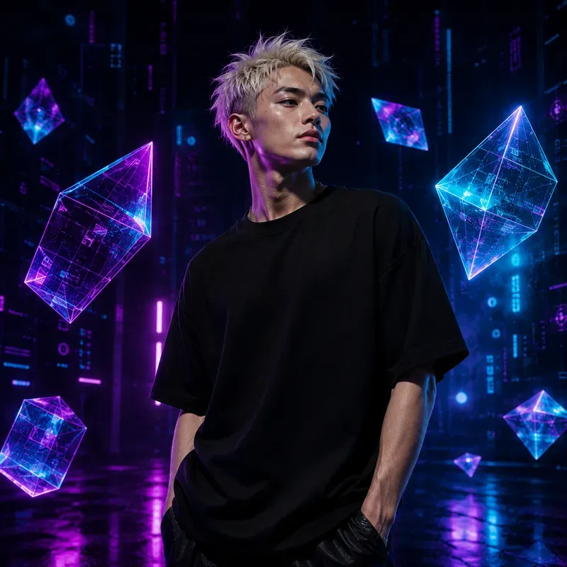 Cyberpunk Neon Apparel Model Mockups