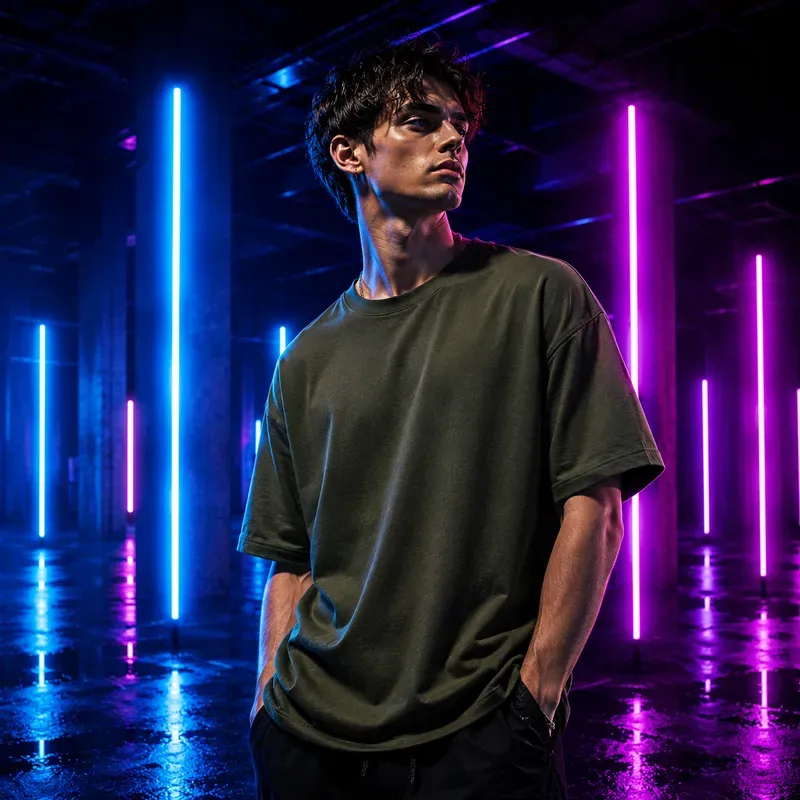 Cyberpunk Neon Apparel Model Mockups
