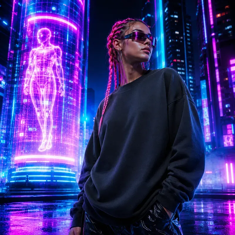 Cyberpunk Neon Apparel Model Mockups