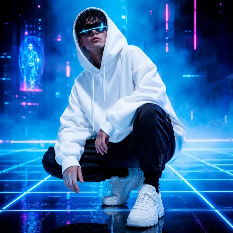 Cyberpunk Neon Apparel Model Mockups