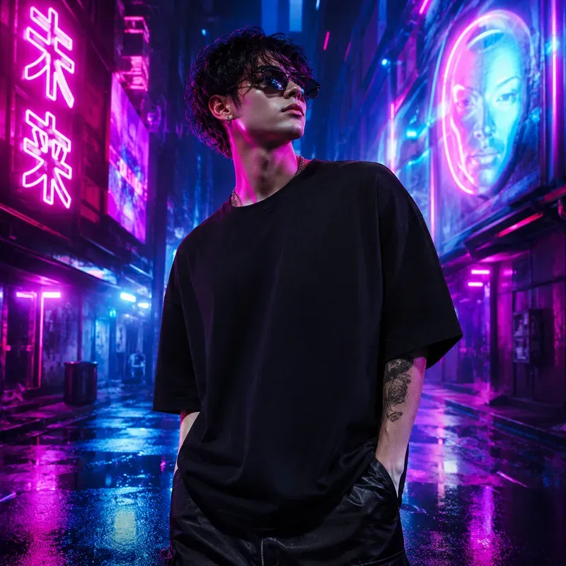Cyberpunk Neon Apparel Model Mockups