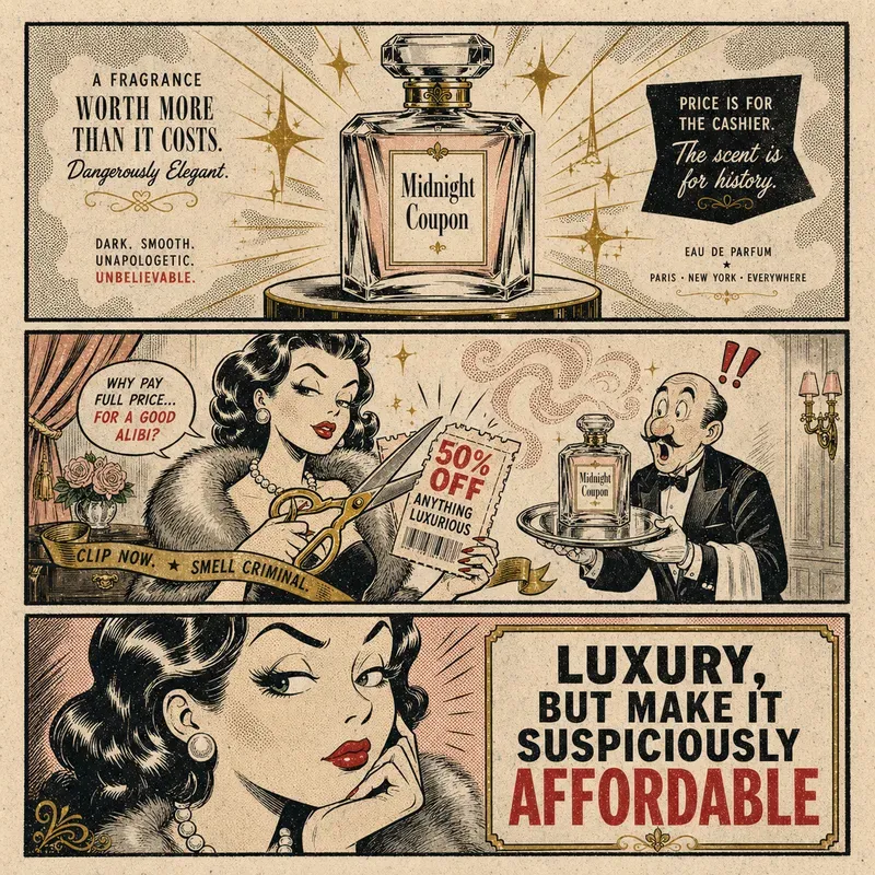 Luxury Comic Perfume Meme Ads