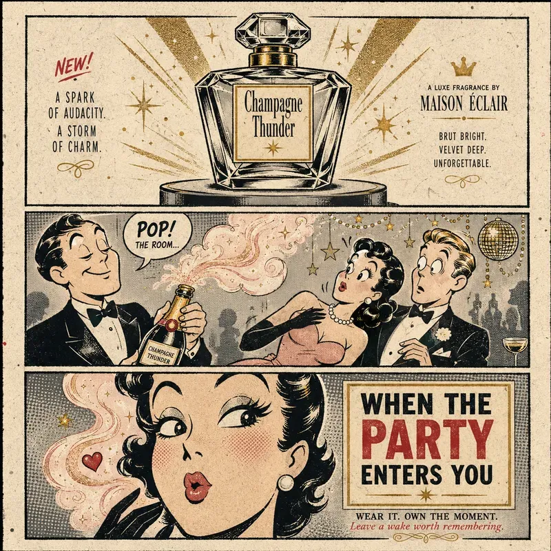 Luxury Comic Perfume Meme Ads