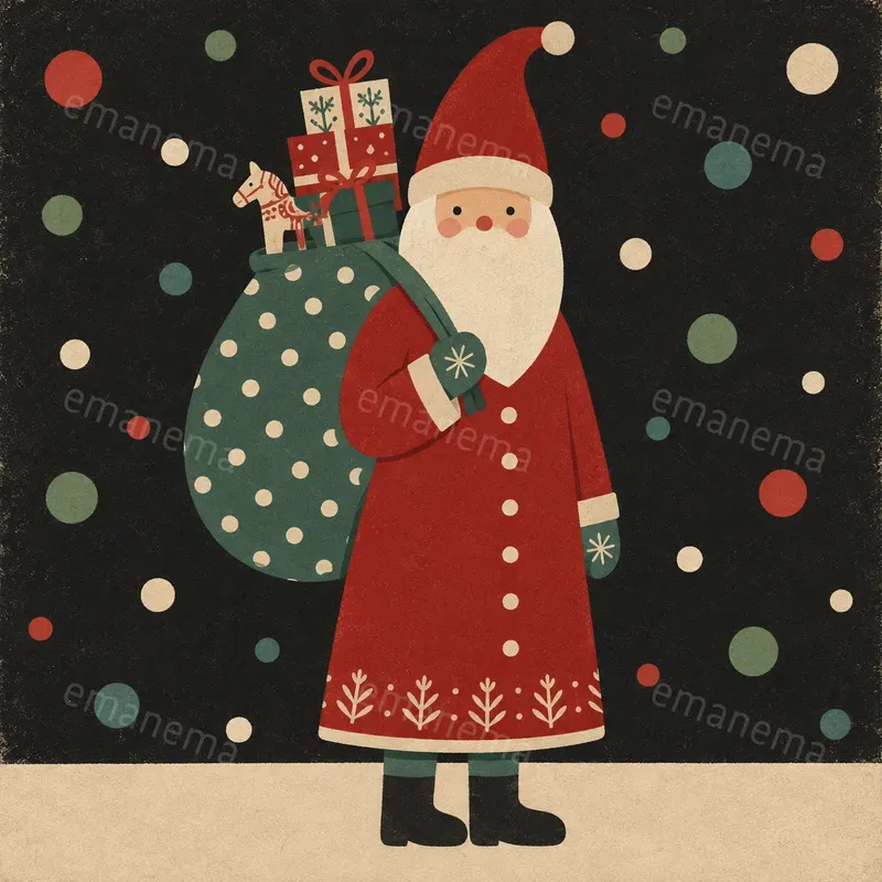 Flat Nordic Folk Christmas Illustrations