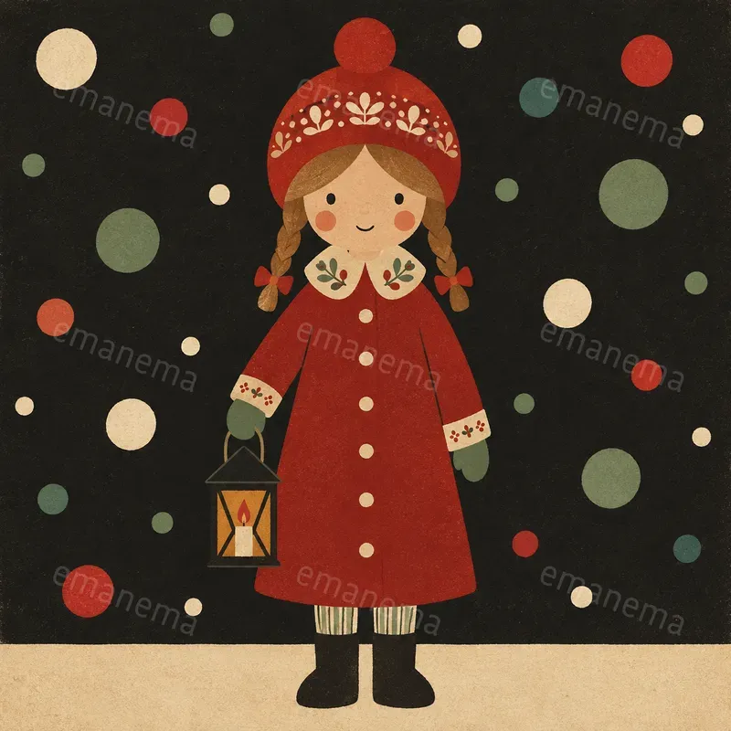 Flat Nordic Folk Christmas Illustrations