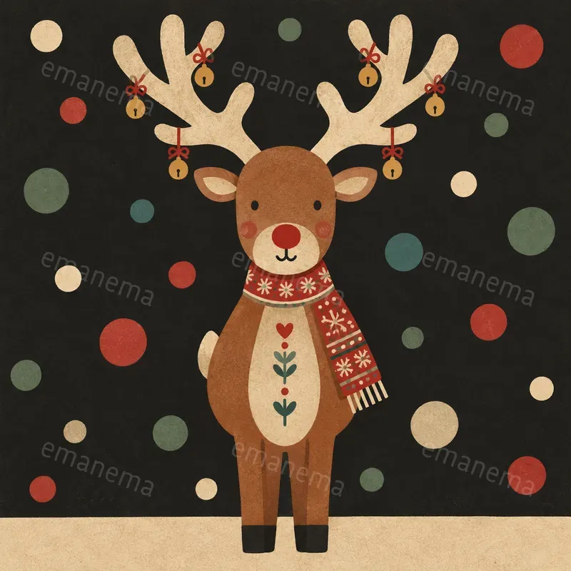 Flat Nordic Folk Christmas Illustrations