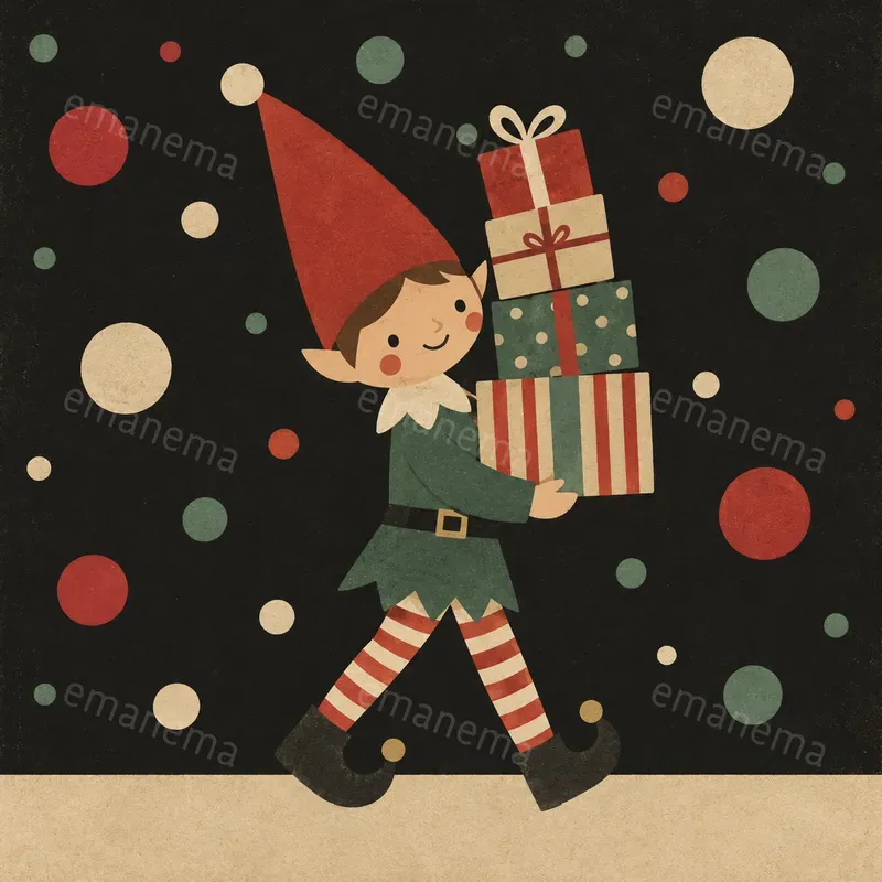 Flat Nordic Folk Christmas Illustrations