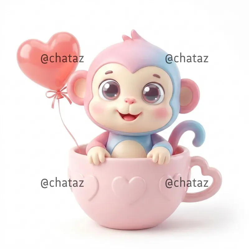Cute Kawaii Animal In Cup Valentines