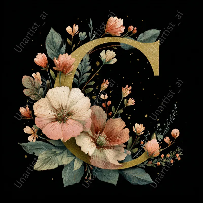 Elegant Floral Monogram Logos