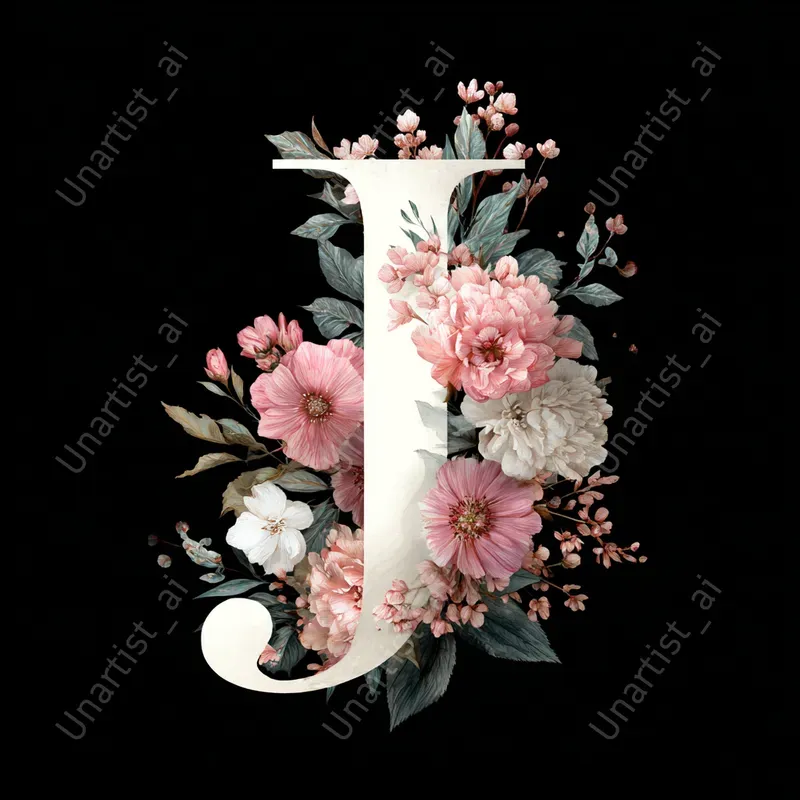 Elegant Floral Monogram Logos