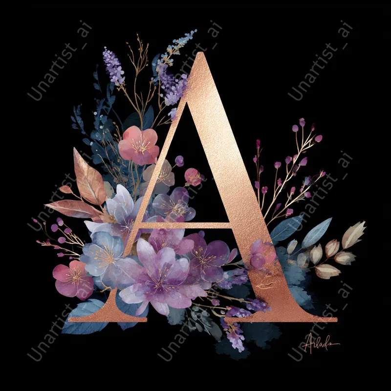 Elegant Floral Monogram Logos