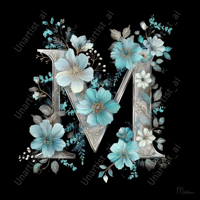 Elegant Floral Monogram Logos