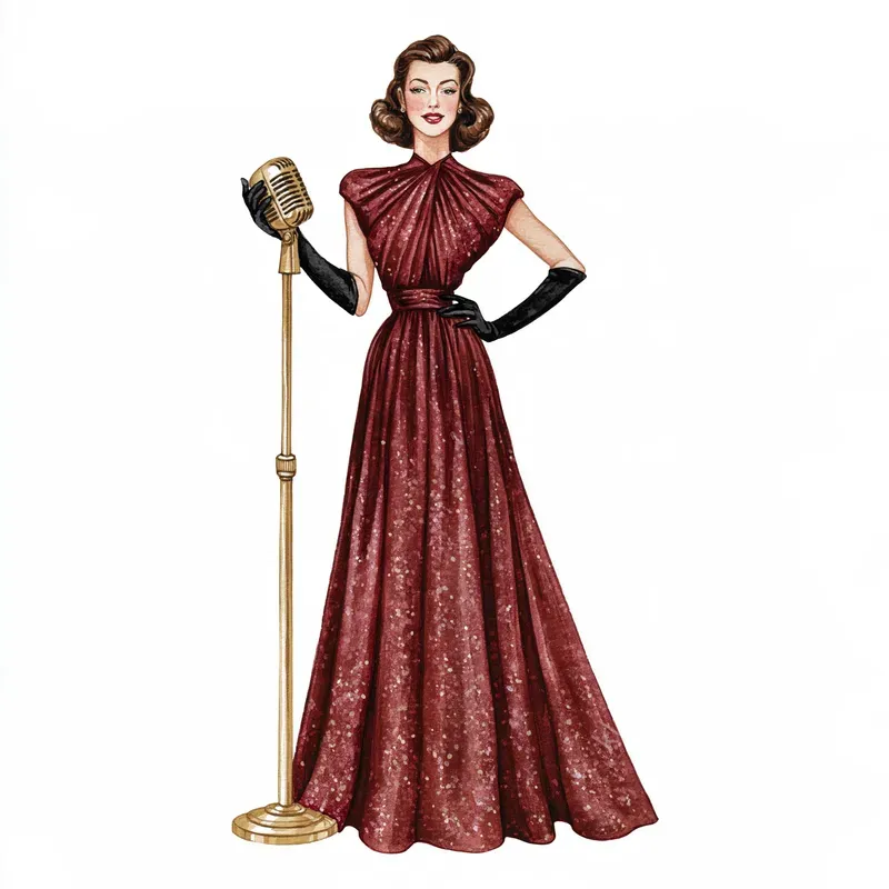 Old Hollywood Watercolor Clipart