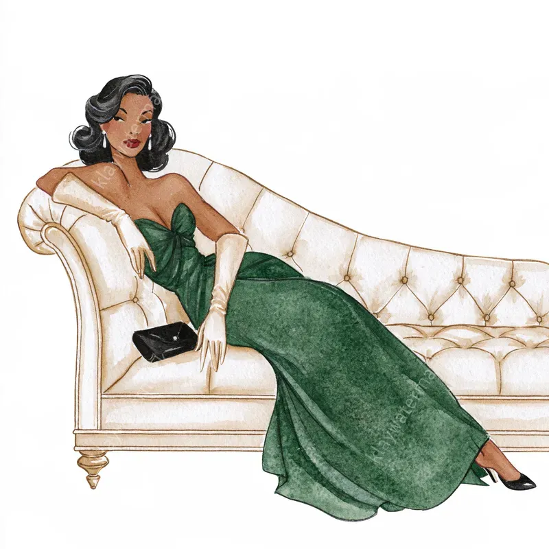 Old Hollywood Watercolor Clipart