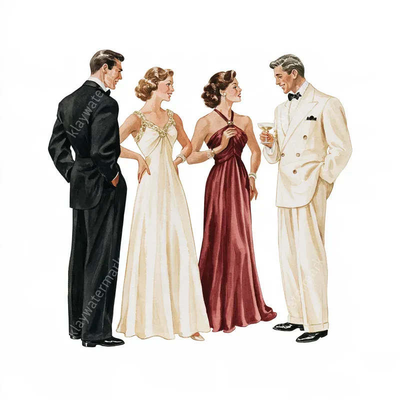 Old Hollywood Watercolor Clipart