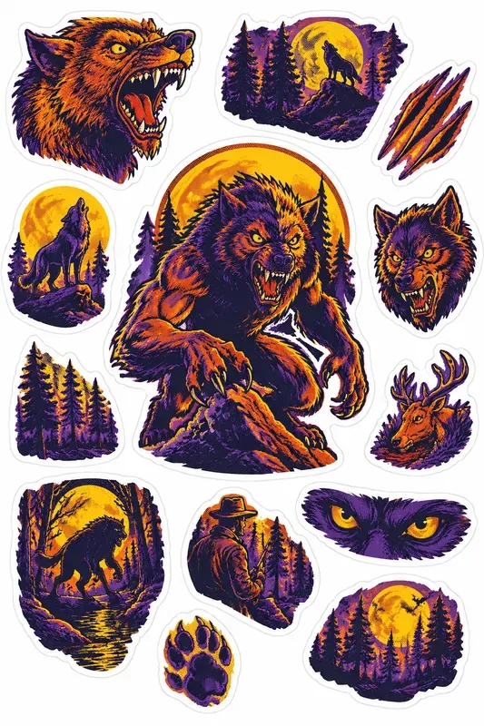 Retro Comic Halloween Sticker Sheets