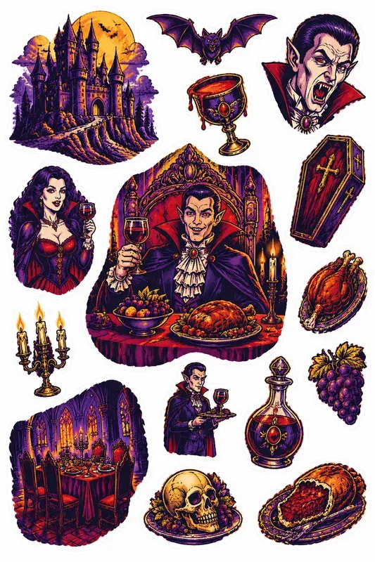 Retro Comic Halloween Sticker Sheets