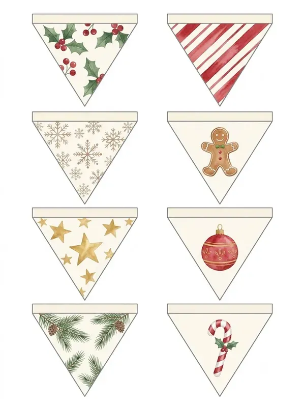 Watercolor Party Bunting Sheets