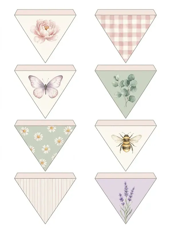 Watercolor Party Bunting Sheets