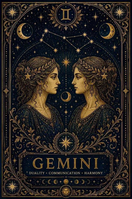 Celestial Tarot Card Zodiac Posters