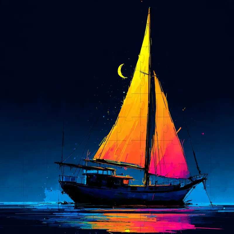 Gouache Neon Ink Splatter Nightscapes