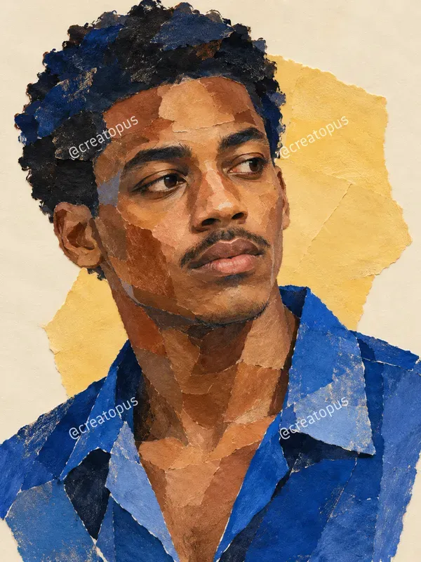 Layered Paper Collage Portraits