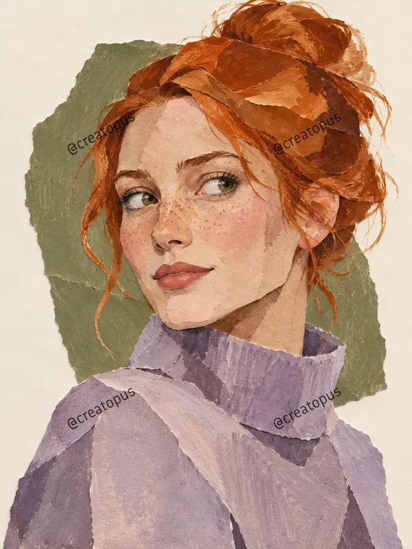 Layered Paper Collage Portraits